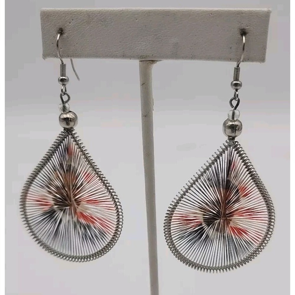 Printed string art dangle Barack OBAMA earrings‎
